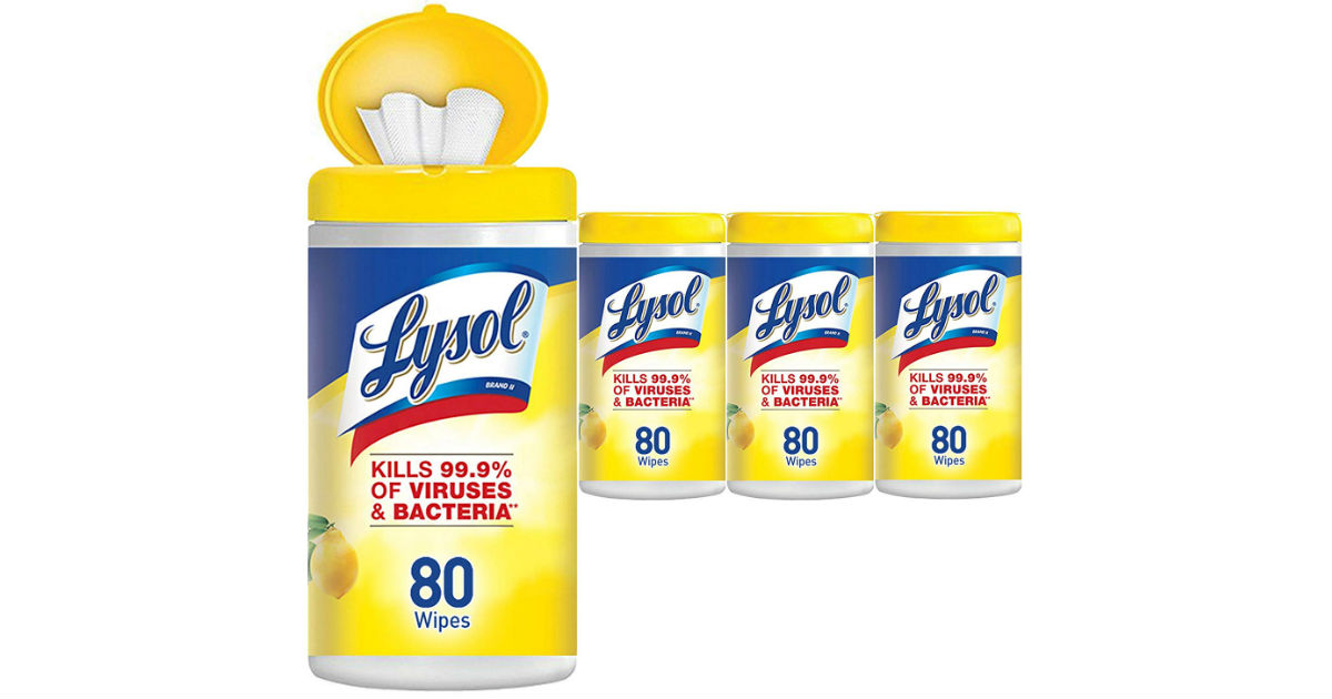 Lysol Disinfecting Wipes 80ct 4 Pack $9.10 Shipped on Amazon