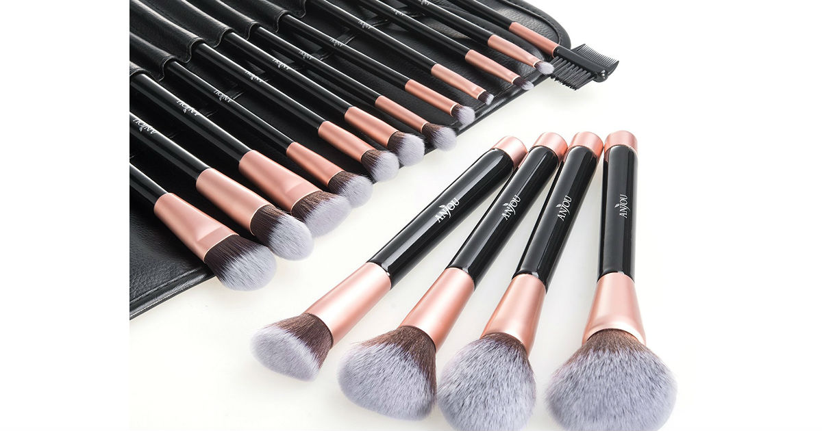 Anjou 16-Piece Makeup Brush Set ONLY $11.99 at Amazon