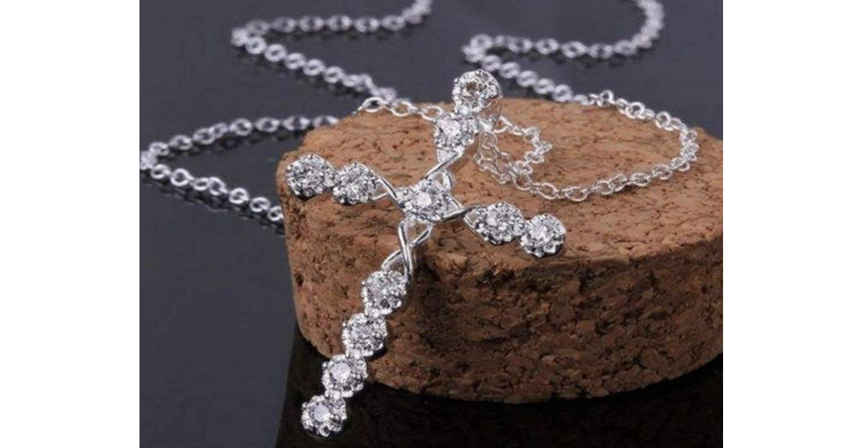 Crystal Cross Pendant Necklace ONLY $1.30 Shipped