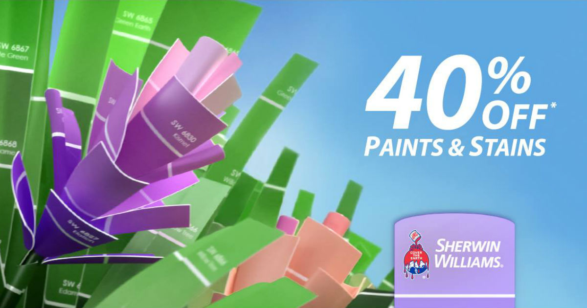 Sherwin Williams 40 Off Paints Stains 10 Off Printable Coupons