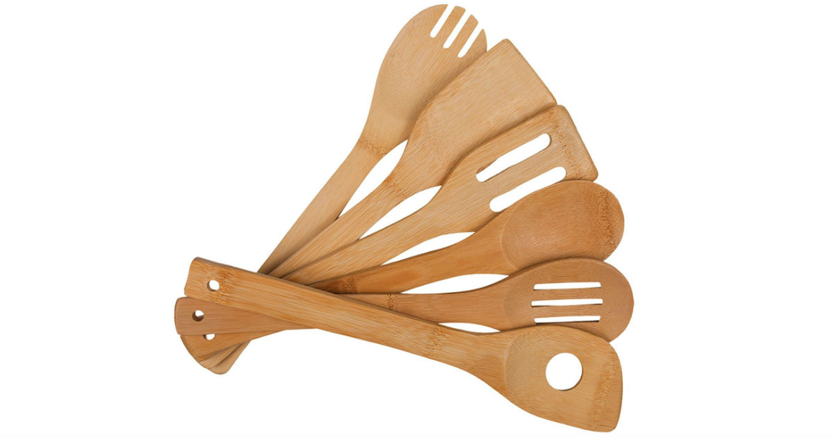 Bamboo Utensil Set 6-Piece ONLY $4.19 at Amazon
