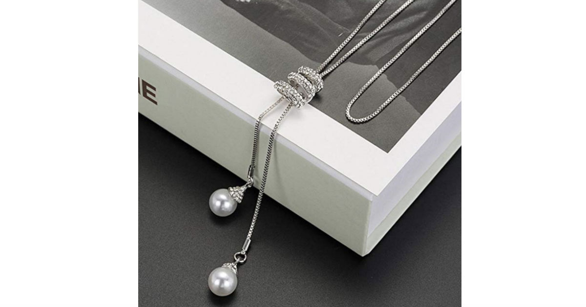 Crystal Pearls Pendant Necklace ONLY $4 (reg $40) Shipped