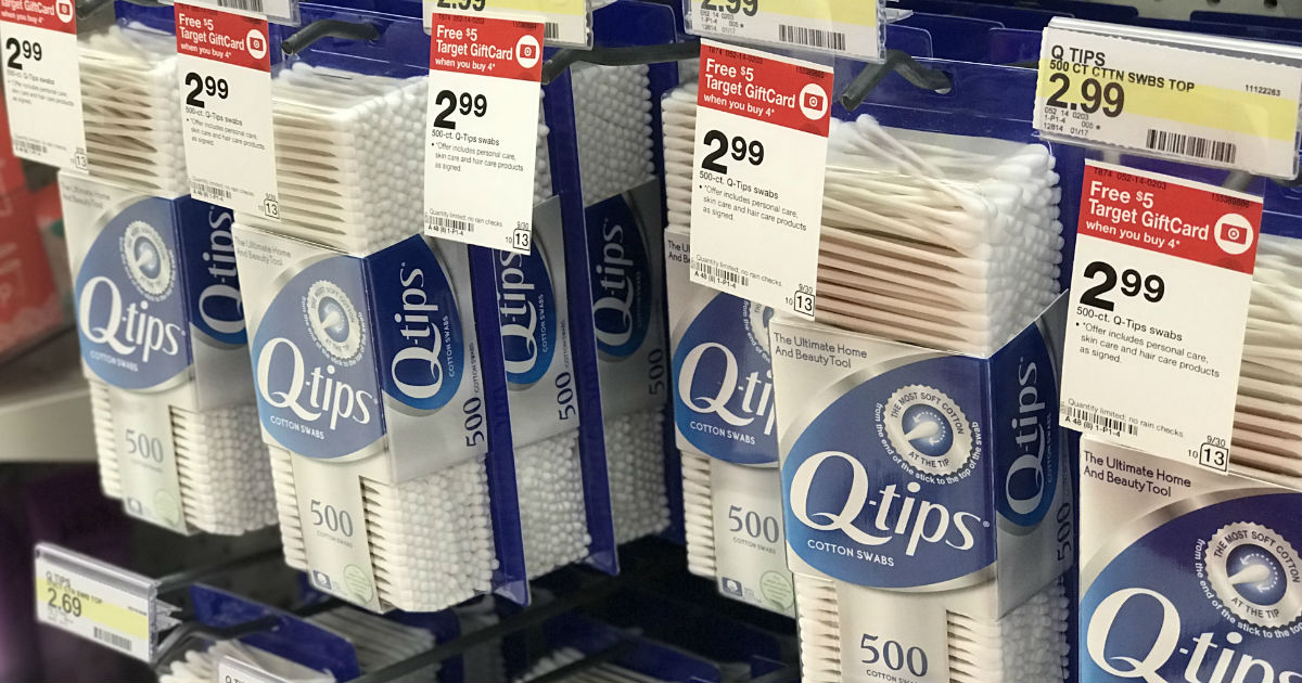 QTips 500ct Packs ONLY 1.74 After Target Gift Card Daily Deals