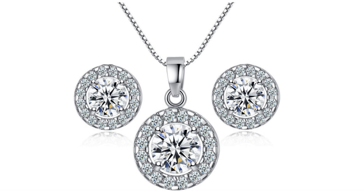 Crystal Wedding Necklace Earring Jewelry Set ONLY $2.56 Shipped
