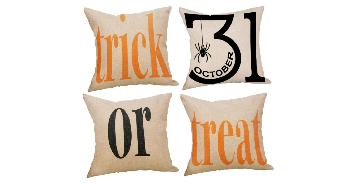 Halloween 4-pk Pillow Covers on Amazon