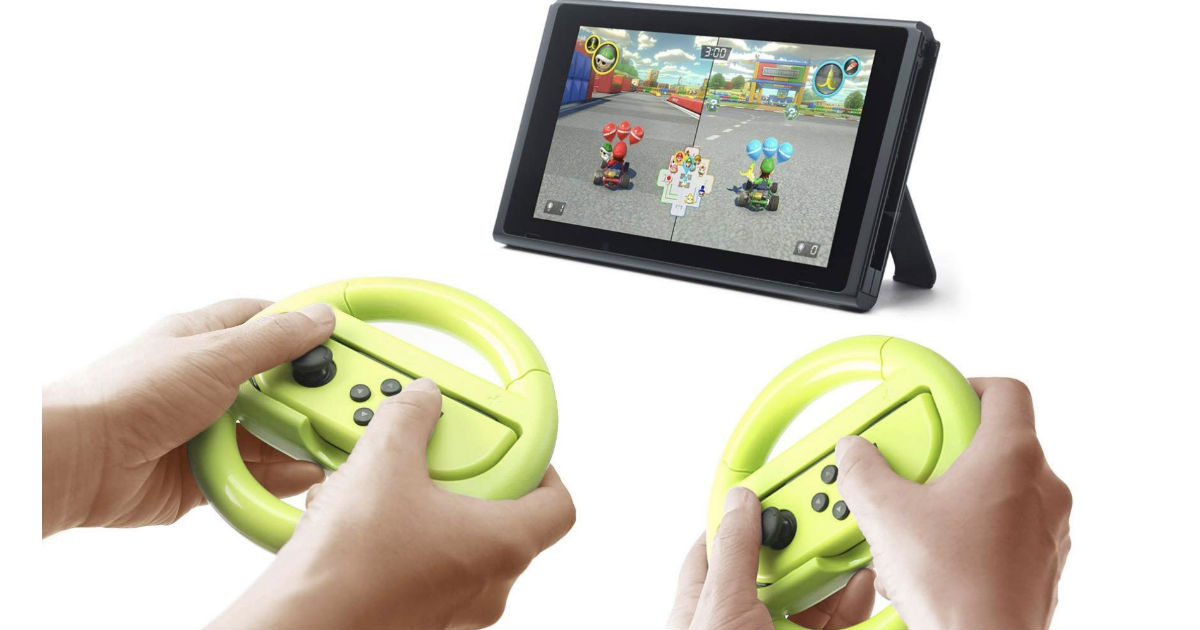 AmazonBasics Steering Wheel 2-Pk for Nintendo Switch ONLY $2.93