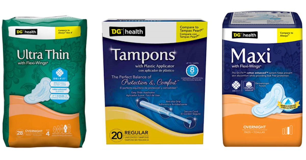 Free Dollar General Tampons, Liners & Pads Free Product Samples