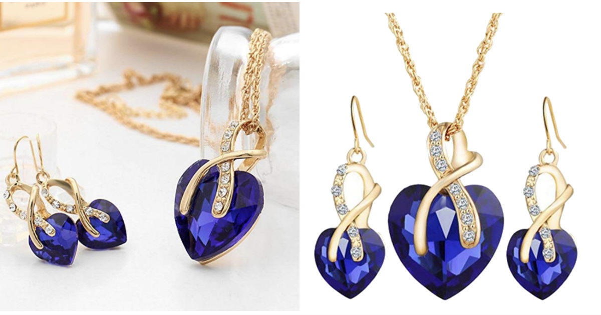 Heart Crystal Rhinestone Chain Pendant Necklace ONLY $4 Shipped