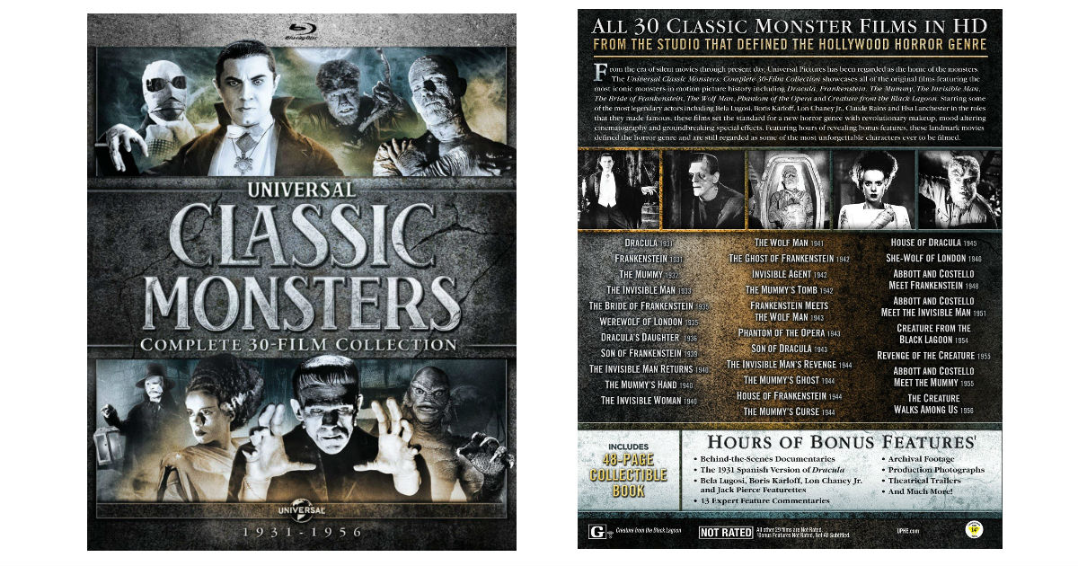 Save 53% on Universal Classic Monsters Film Collection on Amazon