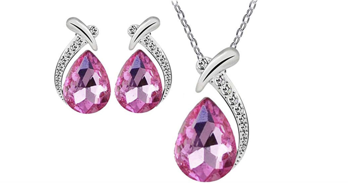 Necklace Stud Earring Jewelry Set by ZYooh ONLY $3.96 Shipped