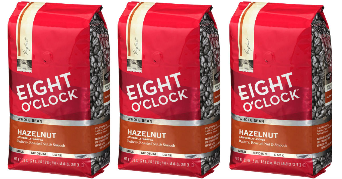 Eight O’Clock Hazelnut Whole Bean Coffee 33oz ONLY $9.90 Shipped