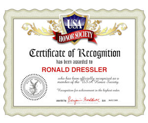 certificate of honor sample