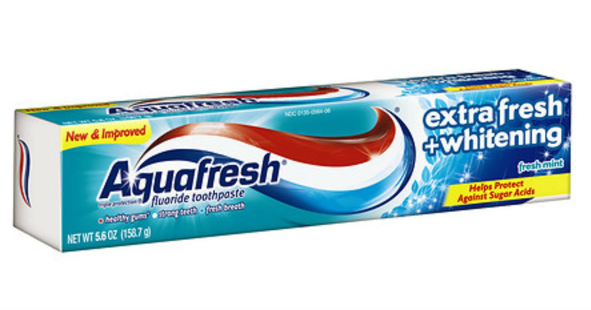 Aquafresh Toothpaste ONLY $0.67 at Walmart (Reg. $1.67)