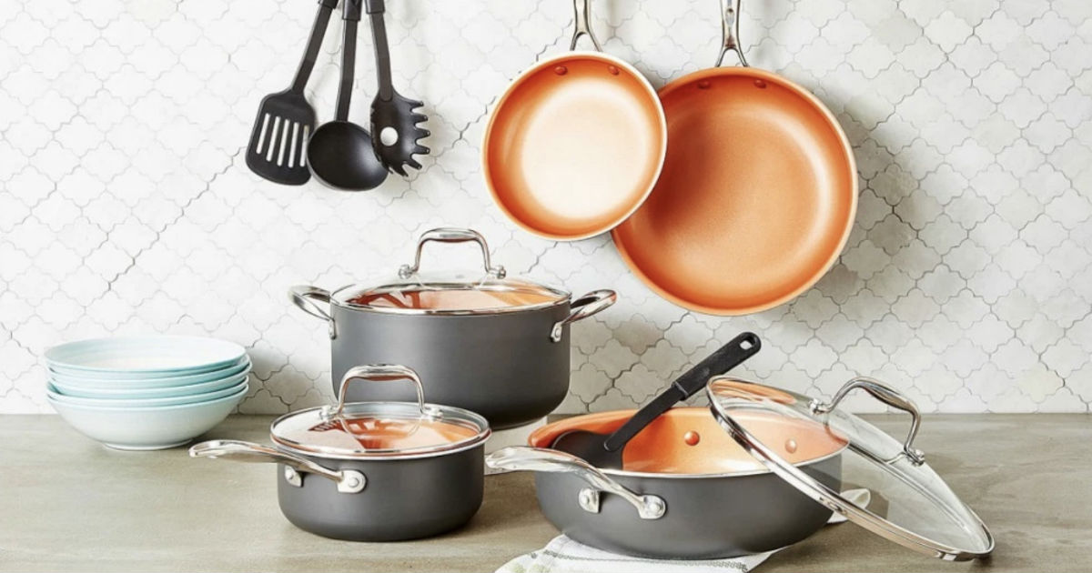 Crux 12Piece Copper Titanium Cookware ONLY 49.99 (reg 140) Daily
