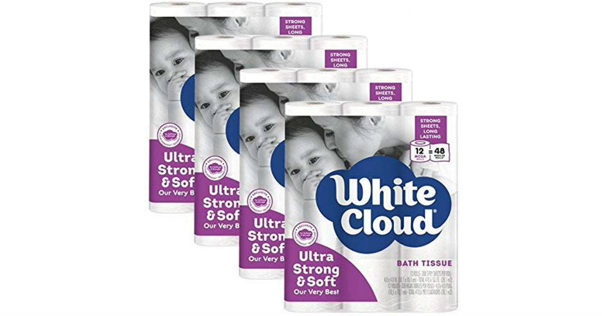 White Cloud Strong & Soft Mega Roll Toilet Paper 48-Pk ONLY $32