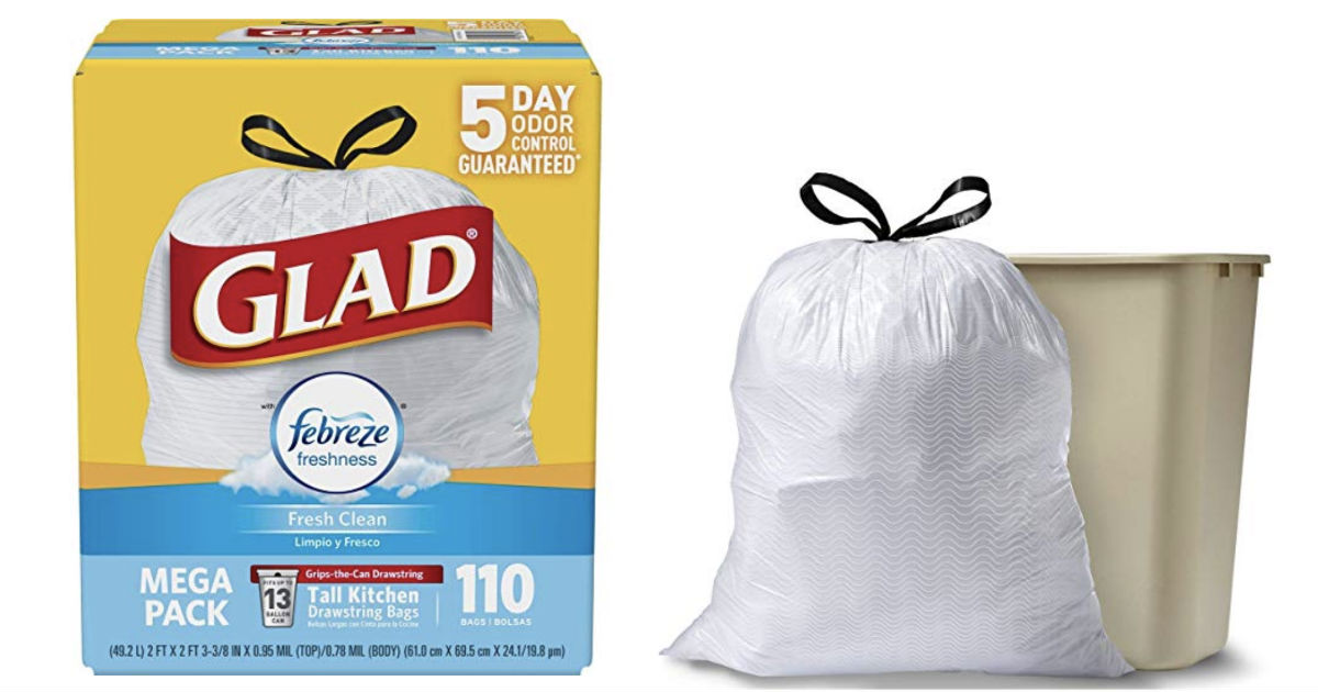 Glad OdorShield Tall Kitchen Trash Bags 110-ct ONLY $11.62