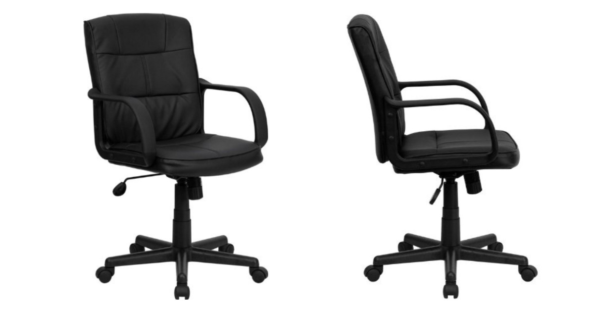 Black Leather Swivel Chair ONLY $45.60 (Reg. $110)