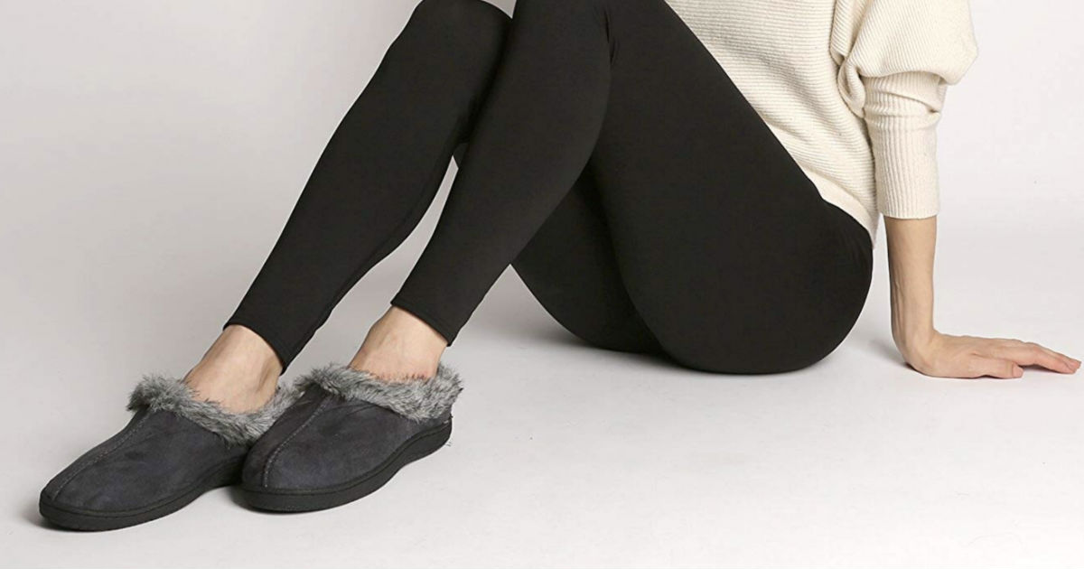 Pembrook Ladies Faux Suede and Fur Slippers Only $8.42 Shipped