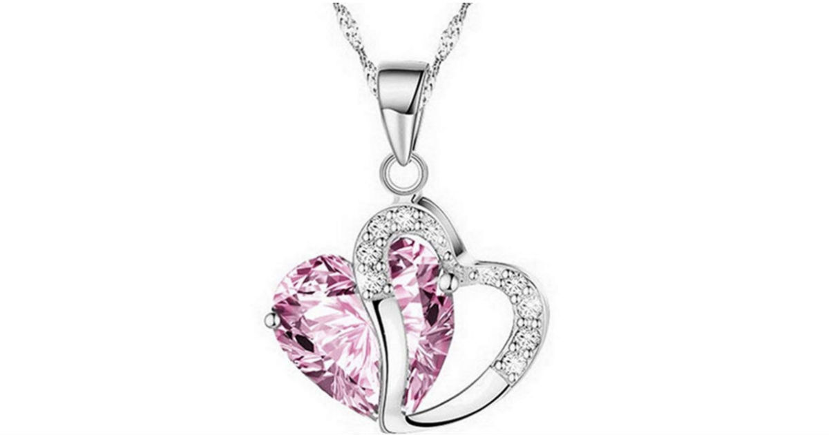 Heart Crystal Pendant Necklace ONLY $3 Shipped