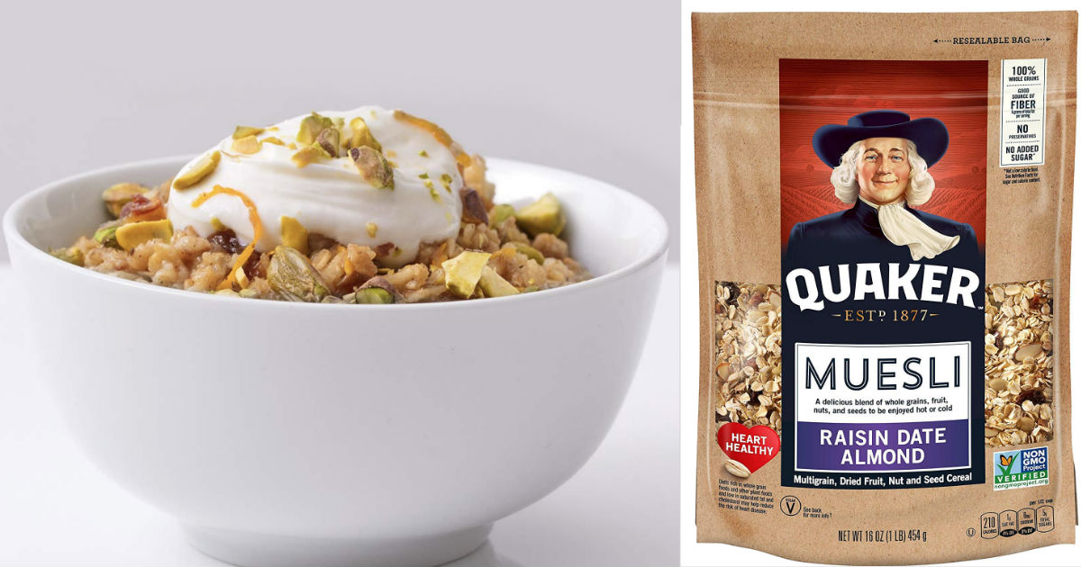 Quaker Muesli Raisin Date Almond 4Pk ONLY 10 Shipped Daily Deals