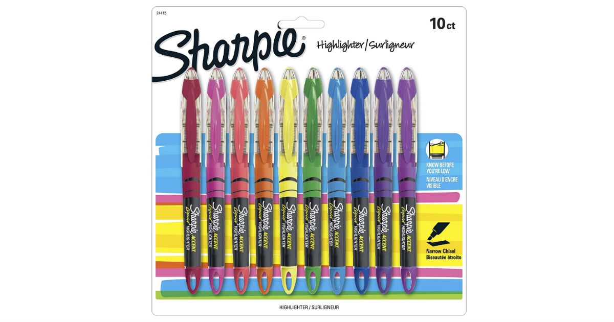 Sharpie Liquid Highlighters 10Count ONLY 6.79 (Reg. 12.49) Daily