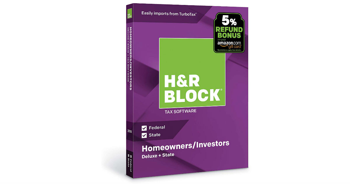 H&R Block Tax Software Deluxe ONLY $25.99 (Reg. $45)