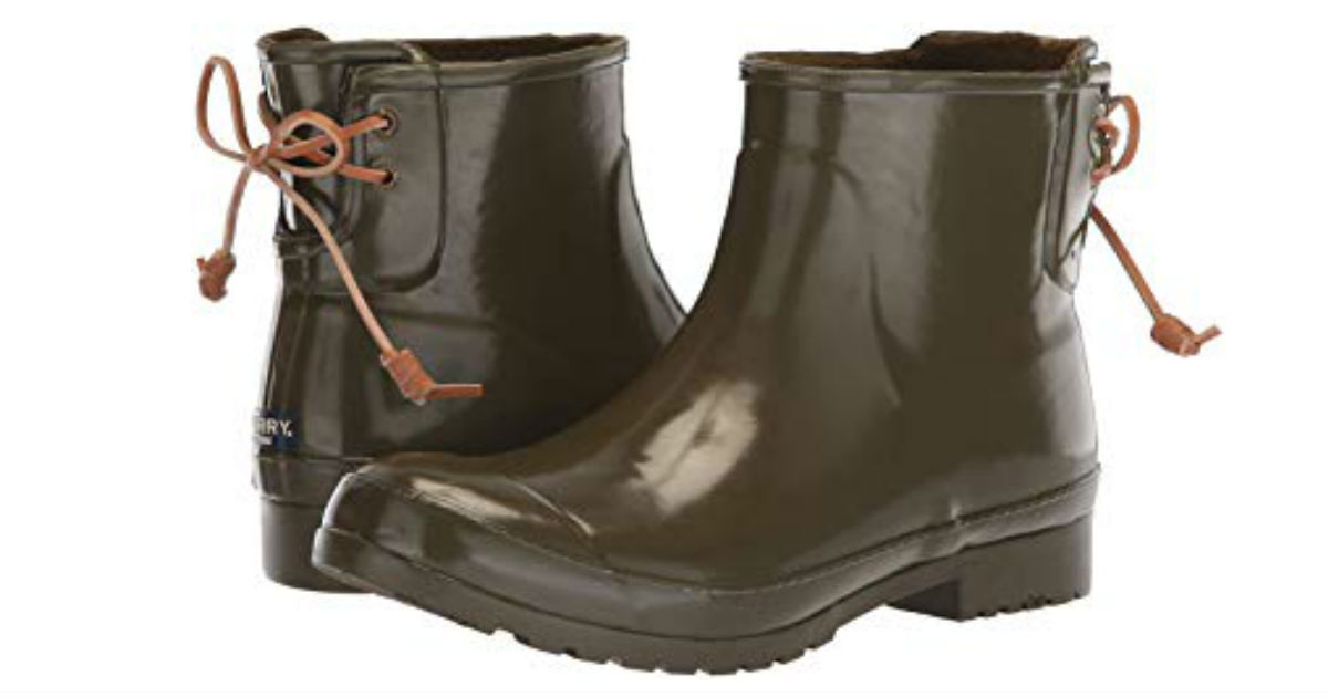 sperry rubber rain boots