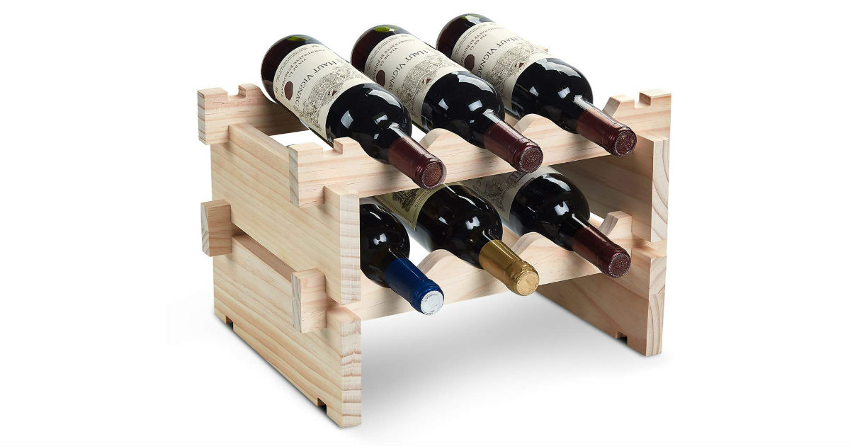 6-Bottle Wood Wine Rack ONLY $19.49 (Reg. $38)