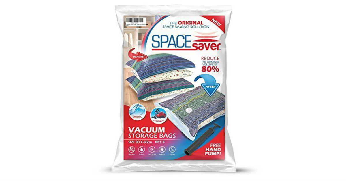 Spacesaver Vacuum Storage Bags 5-Pack ONLY $18.16 (Reg. $26)