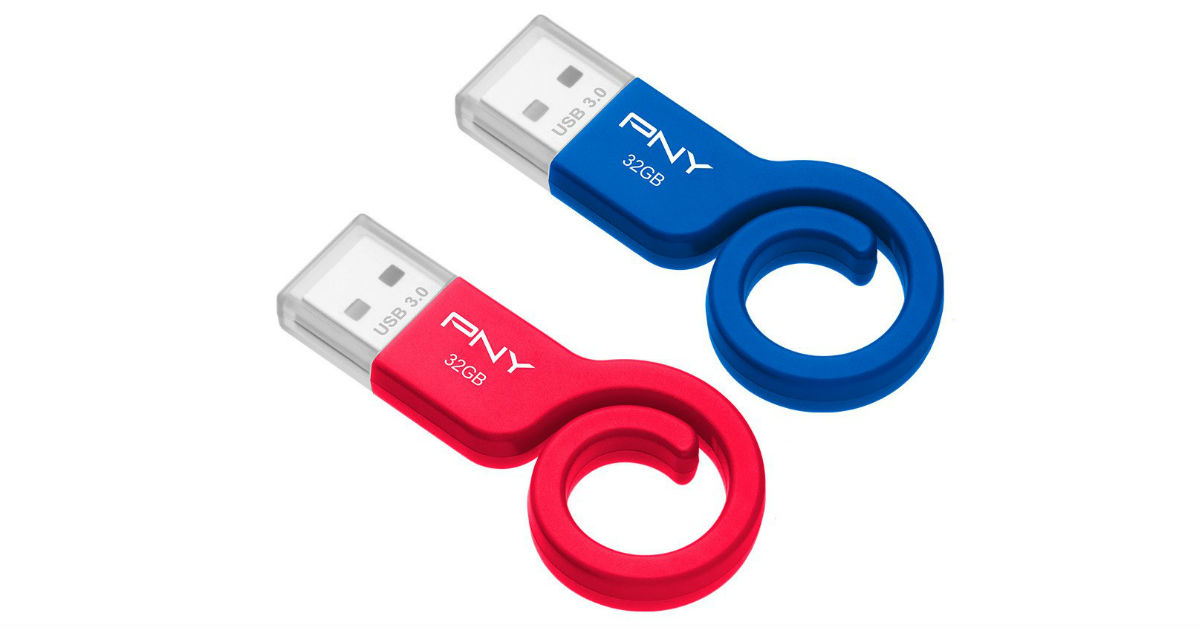 PNY Monkey Tail Flash Drive 2-Pk ONLY $14.99 (Reg. $30)