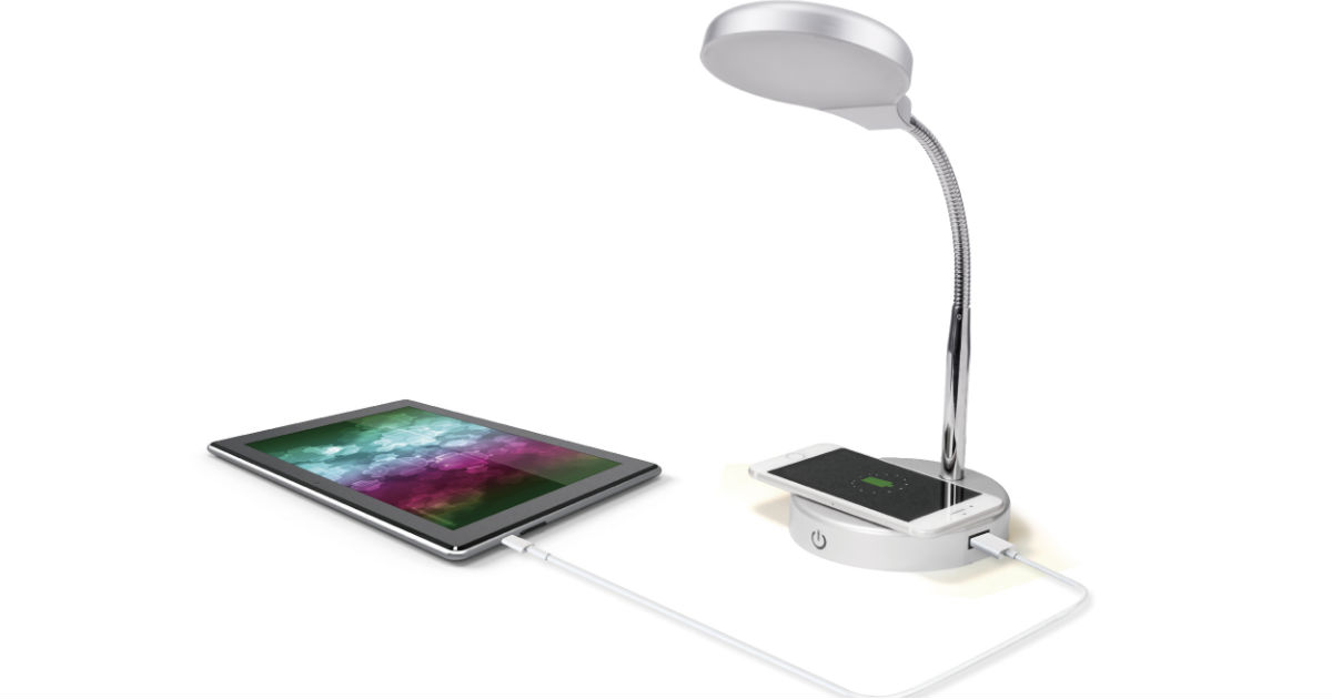 Mainstays LED Desk Lamp with Wireless Charging Port ONLY $10