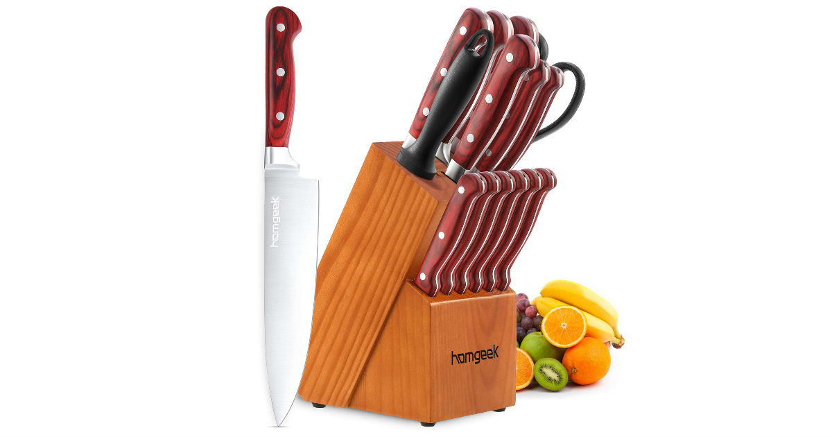 Chef Knife 15-Piece Wood Handle Knives ONLY $39.95 Shipped