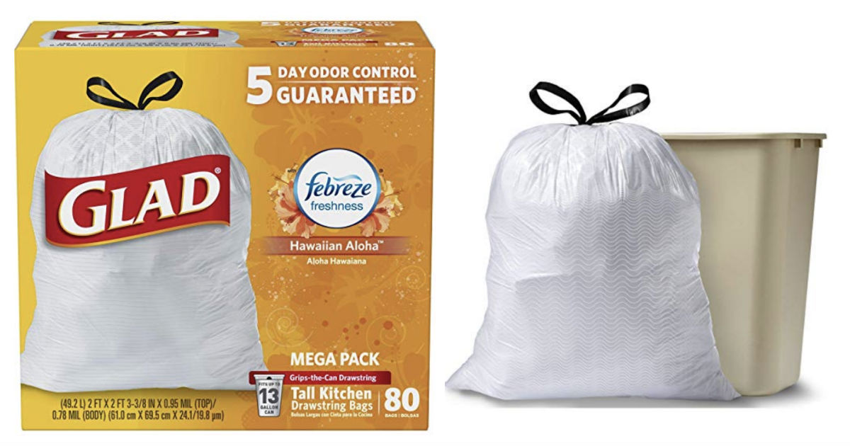 Glad OdorShield Kitchen Drawstring 80-ct bags Only $9.35 Shipped