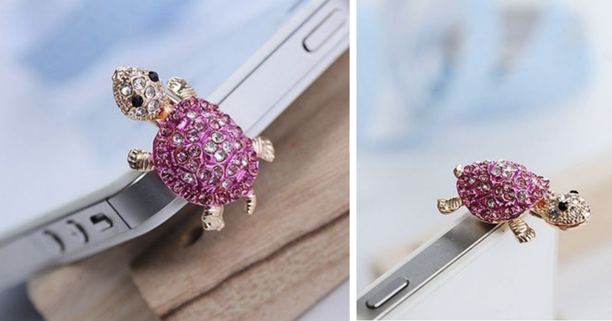 Earphone Jack Lovely Pink Turtle ONLY $1.63 Shipped