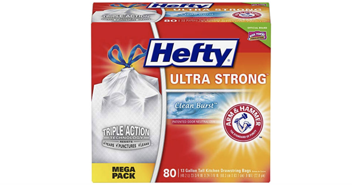 Hefty Ultra Strong Trash Bags 80-Pk ONLY $9.08 Shipped