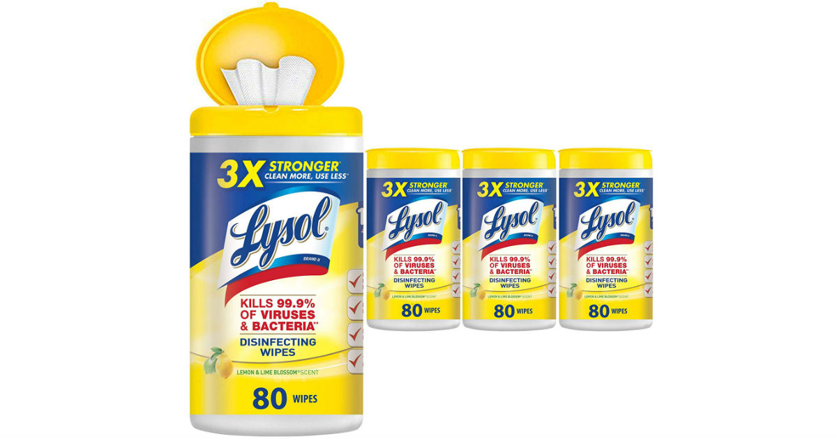 Lysol Disinfecting Wipes 80-ct 4 Pack ONLY $7.18 Shipped