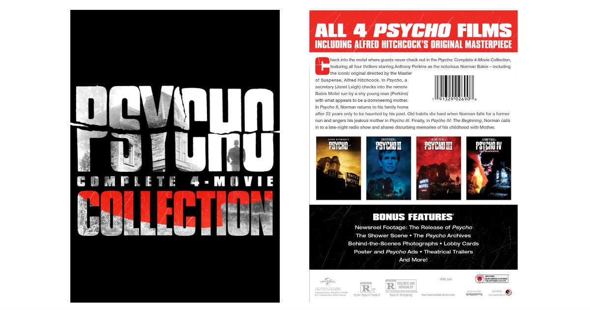 Psycho: Complete 4-Movie Collection ONLY $10.99 (Reg. $27)