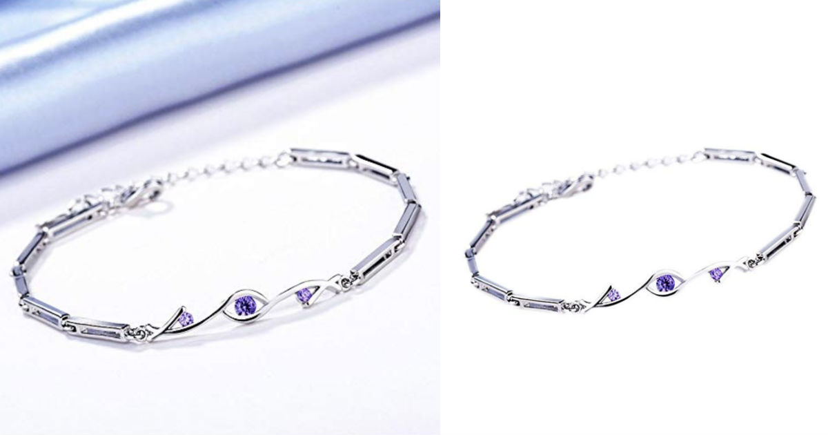 Bracelet Bangle Charm with Purple Pendant ONLY $2.51 Shipped