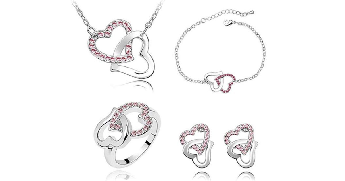 Heart-Shaped Elegant Women Jewelry Set ONLY $5.97 Shipped