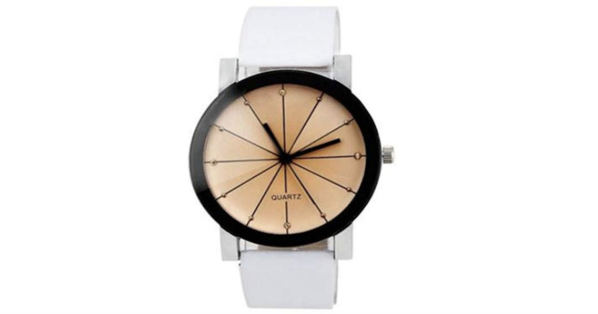Couple Convex Meridian Strap Watch ONLY $2.01 Shipped