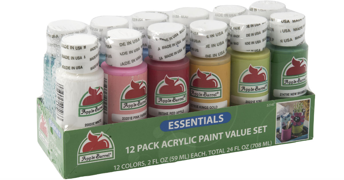 Apple Barrel Essentials 12 Color Paint Set ONLY $4.94 (Reg $10)