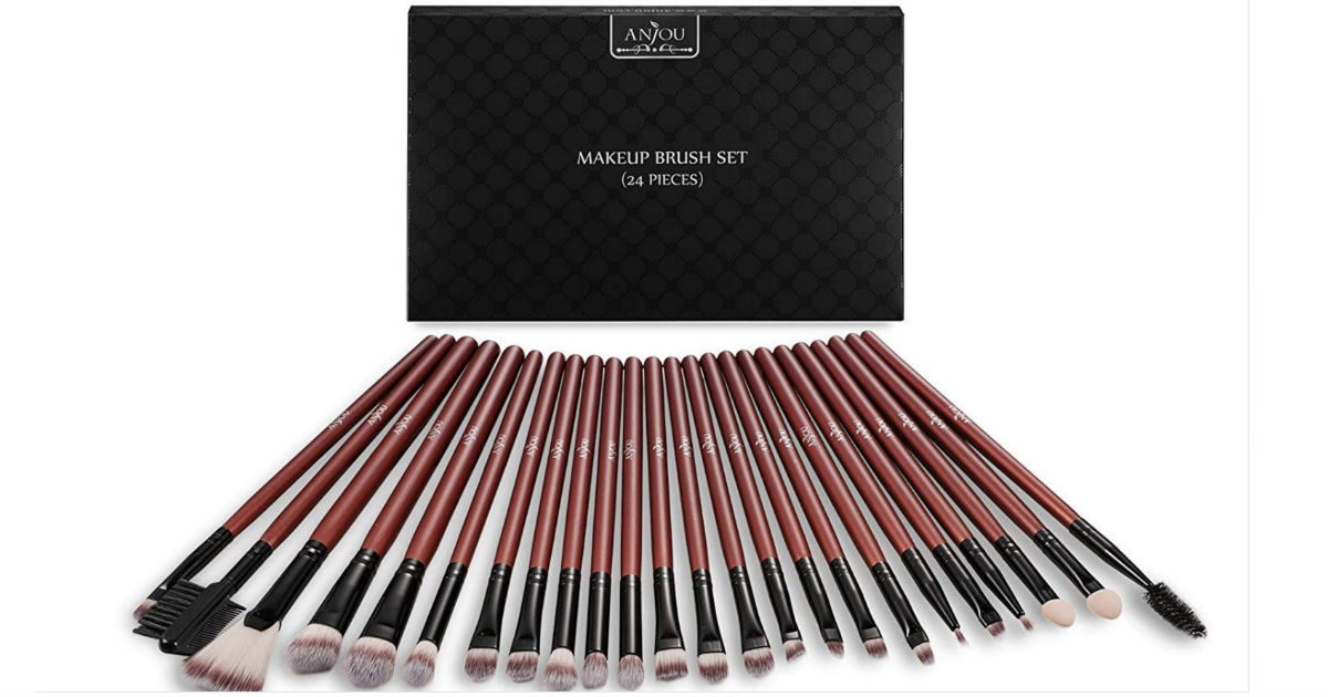 Anjou Makeup Brush Set 24-Piece ONLY $6.99 on Amazon