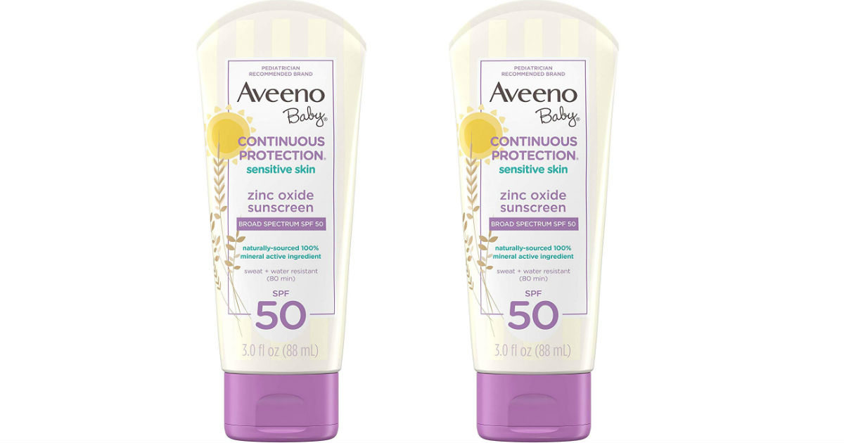 Aveeno Baby Sensitive Skin Sunscreen Lotion 3-Pk ONLY $6.98 (Reg $12)