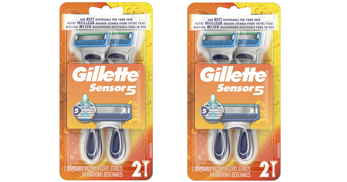 Gillette Sensor5 Men’s Disposable Razors 2-Pk ONLY $3.77 