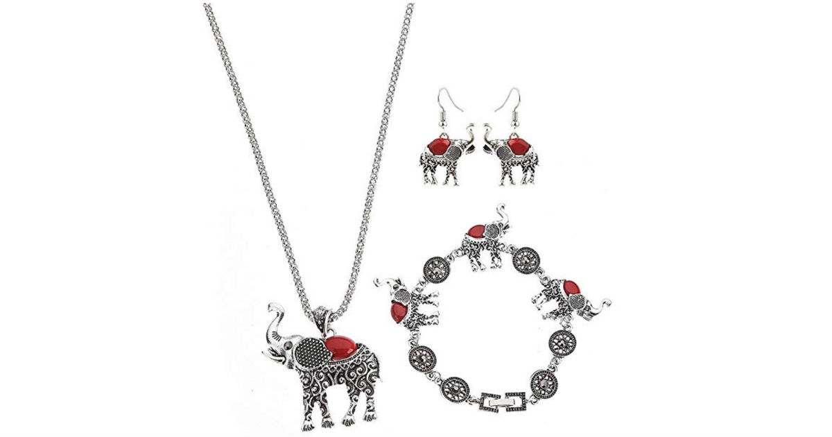 National Style Elephant Jewelry Retro Set ONLY $3.64 Shipped