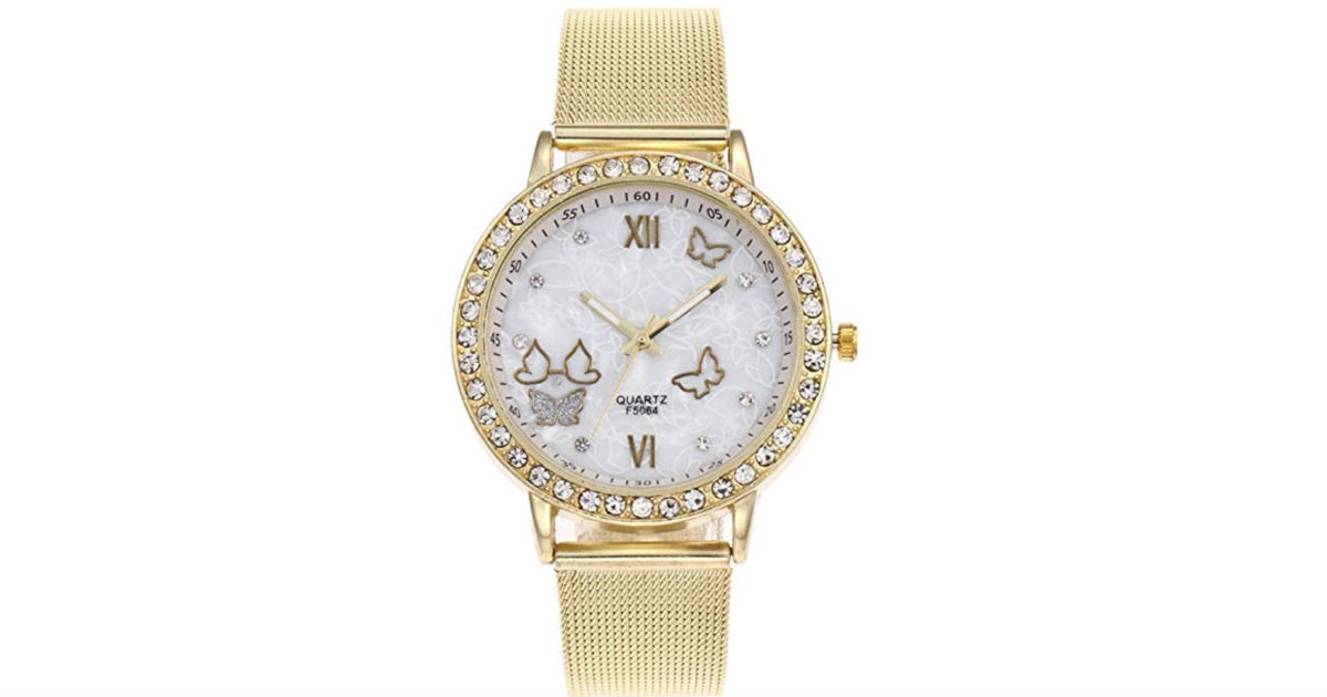 Quartz Personalized Printed Rhinestone Watch ONLY $3.55 Shipped