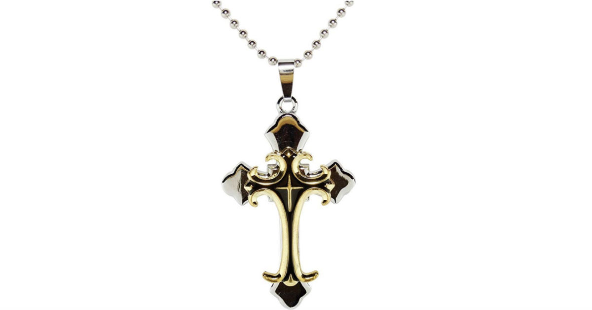 Silver and Gold Cross Necklace ONLY 1.96 Shipped Daily Deals & Coupons