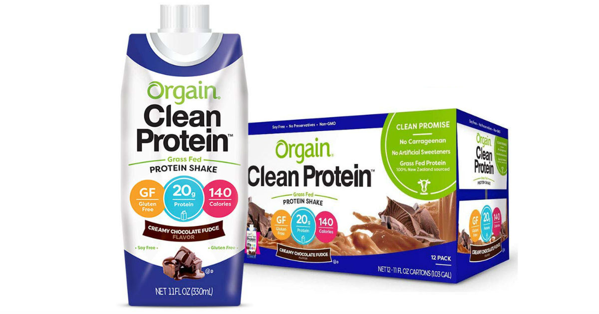 Orgain Grass Fed Clean Protein Shake 12-Pk ONLY $11.87 Shipped