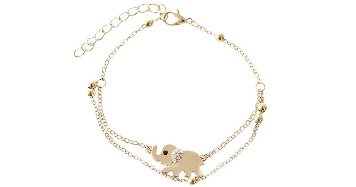 Baby Elephant Double Layer Adjustable Anklet ONLY $3 Shipped