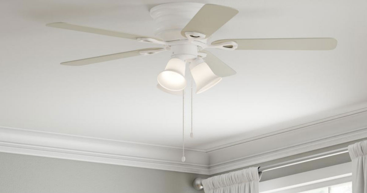 Clarkston Indoor White Ceiling Fan w/ Light Kit ONLY $39.97